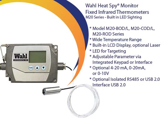 Heat Spy® Monitor Fixed Infrared Thermometers – M20 Series – Built in LED Sighting