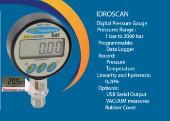  Digital Pressure Recorder – IDROSCAN with Quik Analyzer Light