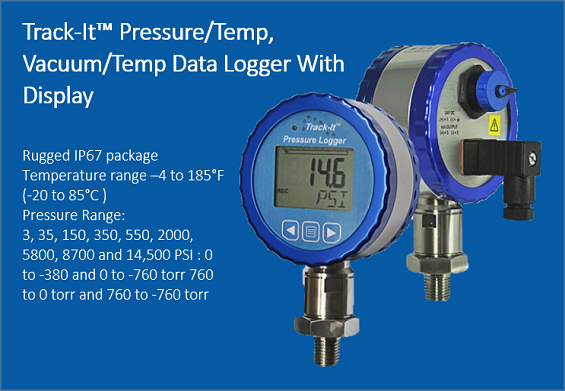 Digital Pressure Recorder – Track-It™ Pressure-Temperature Data Logger With Display